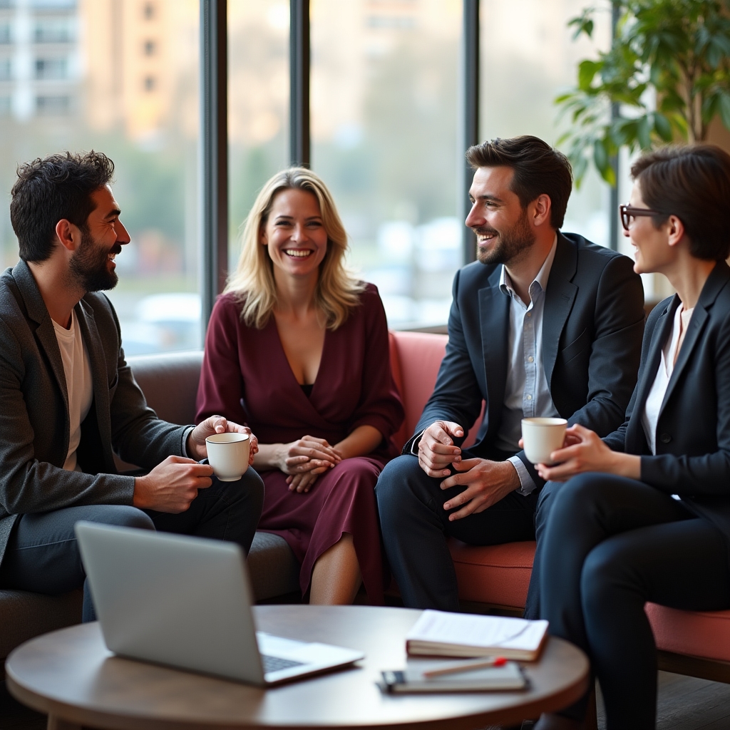 Real estate professionals meeting in Qonlixo community space
